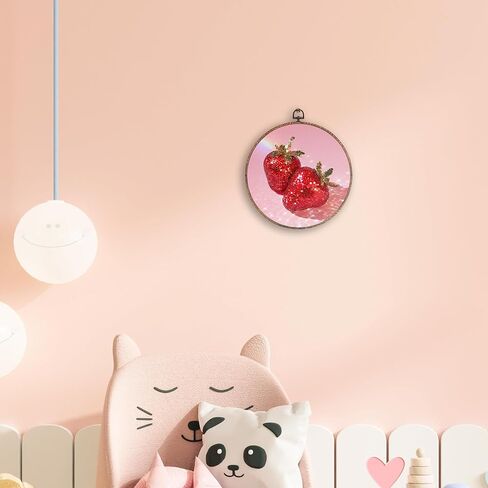 Hxlac Chili Pepper Disco Ball Oval Wall Art Framed, Trendy Preppy Pink Oval Wall Decor, Maximalist Dopamine Canvas Prints Wall Sculptures for Home Kitchen Dining Room Girls Room Decor, 8.5x11.5 Inch in Saudi Arabia