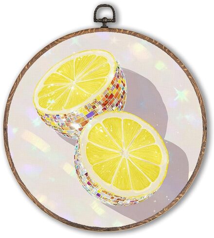 Hxlac Chili Pepper Disco Ball Oval Wall Art Framed, Trendy Preppy Pink Oval Wall Decor, Maximalist Dopamine Canvas Prints Wall Sculptures for Home Kitchen Dining Room Girls Room Decor, 8.5x11.5 Inch in Saudi Arabia