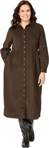 Woman Within Plus Size Button Front Corduroy Dress in Saudi Arabia