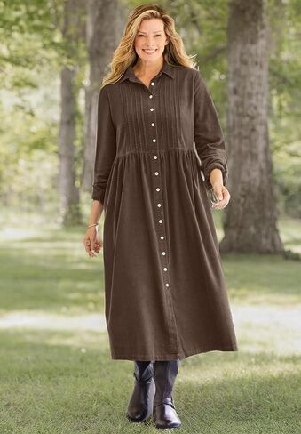 Woman Within Plus Size Button Front Corduroy Dress in Saudi Arabia