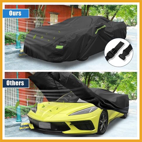Waterproof Car Cover for Chevrolet Corvette C4 C5 C6 C7 1984-2019 210D Outdoor Full Car Cover All Weather Windproof Sun Rain Protection with Door Zipper Replacement in Saudi Arabia