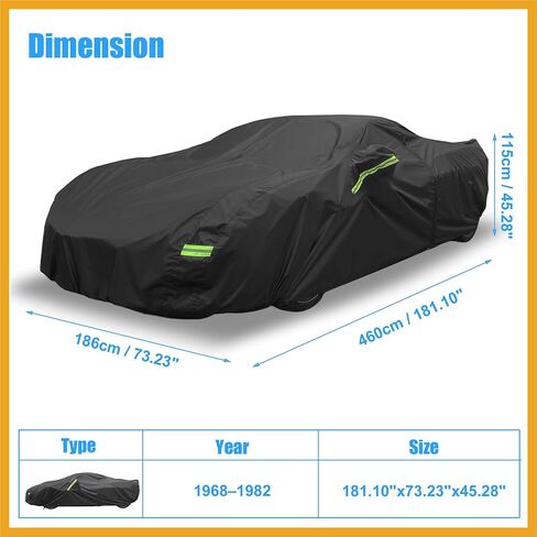 Waterproof Car Cover for Chevrolet Corvette C4 C5 C6 C7 1984-2019 210D Outdoor Full Car Cover All Weather Windproof Sun Rain Protection with Door Zipper Replacement in Saudi Arabia