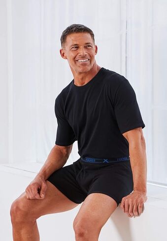 سراويل داخلية لركوب الدراجات من Hanes مقاس كبير وطويل X-Temp 3 قطع - 7XL، أسود in Saudi Arabia
