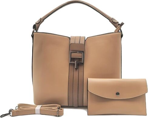 Square Bucket Top Handle Bag & Envelope Clutch Purse Set Striped Design Tote Women Shoulder Bag in Kuwait