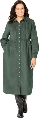 Woman Within Plus Size Button Front Corduroy Dress in Saudi Arabia