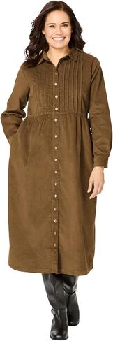 Woman Within Plus Size Button Front Corduroy Dress in Saudi Arabia
