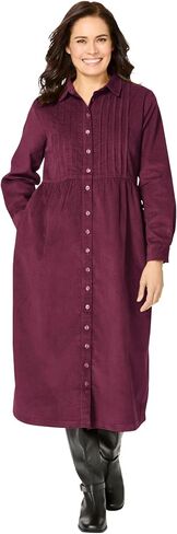 Woman Within Plus Size Button Front Corduroy Dress in Saudi Arabia