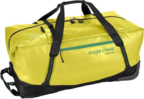 Eagle Creek Migrate 110L Lolling Duffle Bag مع عجلات ، وأشرطة حقيبة الظهر ، مقصورة رئيسية واسعة الفم ، أسفل الجيب الأمامي للوصول السريع وحوض الاستحمام ، Willow Green in Kuwait