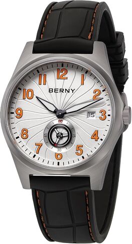 BERNY Automatic Titanium Watch for Men 100M Waterproof Fashion Men's Watch Super Luminous Male Analog Mechanical Wrist Watch, AR Sapphire Glass Small Seconds Sub-dial Date Calender Birthday Present in Saudi Arabia