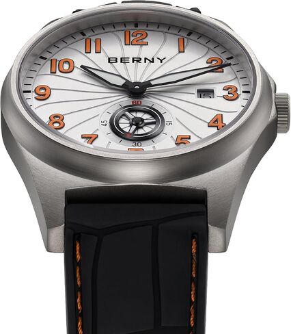 BERNY Automatic Titanium Watch for Men 100M Waterproof Fashion Men's Watch Super Luminous Male Analog Mechanical Wrist Watch, AR Sapphire Glass Small Seconds Sub-dial Date Calender Birthday Present in Saudi Arabia