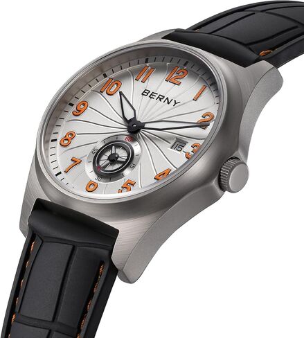 BERNY Automatic Titanium Watch for Men 100M Waterproof Fashion Men's Watch Super Luminous Male Analog Mechanical Wrist Watch, AR Sapphire Glass Small Seconds Sub-dial Date Calender Birthday Present in Saudi Arabia