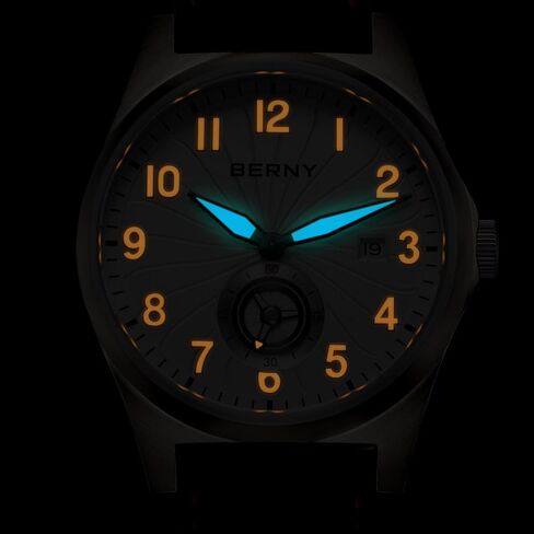 BERNY Automatic Titanium Watch for Men 100M Waterproof Fashion Men's Watch Super Luminous Male Analog Mechanical Wrist Watch, AR Sapphire Glass Small Seconds Sub-dial Date Calender Birthday Present in Saudi Arabia