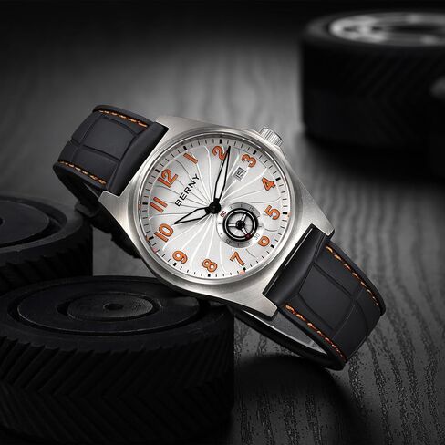 BERNY Automatic Titanium Watch for Men 100M Waterproof Fashion Men's Watch Super Luminous Male Analog Mechanical Wrist Watch, AR Sapphire Glass Small Seconds Sub-dial Date Calender Birthday Present in Saudi Arabia