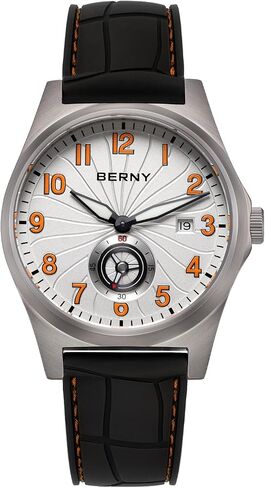 BERNY Automatic Titanium Watch for Men 100M Waterproof Fashion Men's Watch Super Luminous Male Analog Mechanical Wrist Watch, AR Sapphire Glass Small Seconds Sub-dial Date Calender Birthday Present in Saudi Arabia