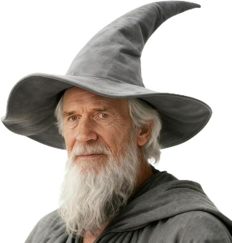 Adult Gray Wizard Hat Halloween Witch Large Sorcerer Costume Hats Accessory in Kuwait