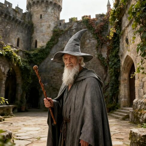 Adult Gray Wizard Hat Halloween Witch Large Sorcerer Costume Hats Accessory in Kuwait