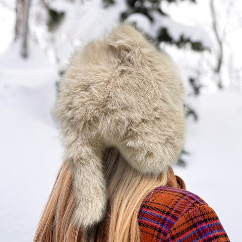 Fluffy Raccoon Hat Thermal Plush Furry Raccoon Tail Hat Faux Fur Windproof Beanie Animal Themed Costume Hat in Saudi Arabia
