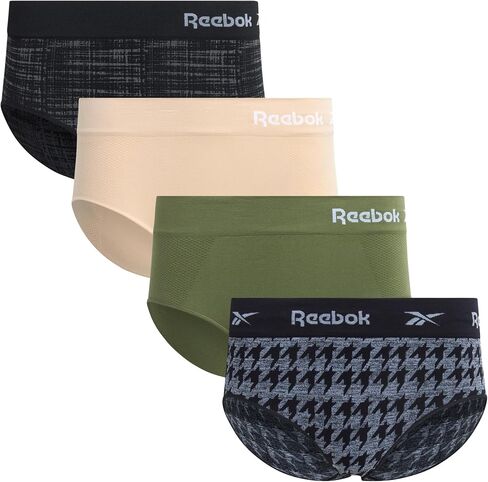 Reebok Women's Hipster Panties - 4 Pack Tag Free Stretch Performance Stay-Put Seamless Underwear for Women (Sizes: S-XL) in Saudi Arabia