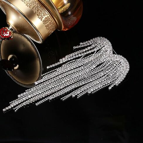 Silver Rhinestone Heart Brooch Pin for Women Sparkly Crystal Tassel Brooches Love Shaped Large Statement Lapel Pins Shiny Gold Graduation Jewelry in Saudi Arabia