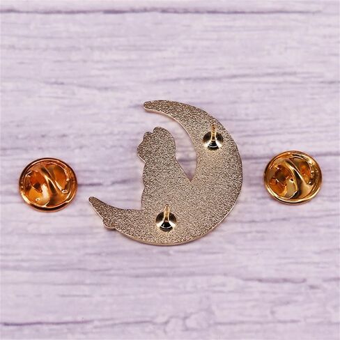 Black Cat Moon Gold-tone Small Brooch Pins For Women Cute Fashion Enamel Animal Brooches Lapel Pins for Backpacks Suit Clothing Jackets Hats Bag Jewelry for Halloween Party Daughter in Saudi Arabia