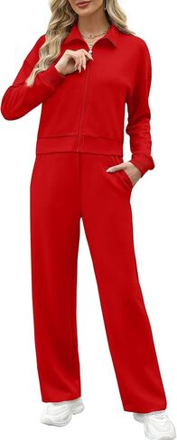 XIEERDUO Lounge Sets for Women 2024 Sweatsuit 2 Piece Outfits Sweatshirt Wide Leg Sweatpant Tracksuit Matching Set in Kuwait