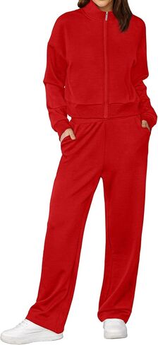 XIEERDUO Lounge Sets for Women 2024 Sweatsuit 2 Piece Outfits Sweatshirt Wide Leg Sweatpant Tracksuit Matching Set in Kuwait