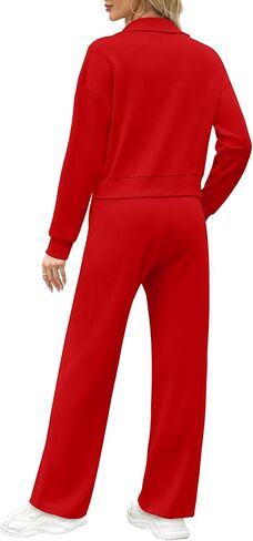 XIEERDUO Lounge Sets for Women 2024 Sweatsuit 2 Piece Outfits Sweatshirt Wide Leg Sweatpant Tracksuit Matching Set in Kuwait