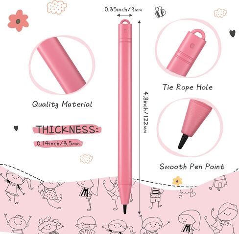 24 Pieces Replacement Stylus Pens LCD Board Pens for LCD Writing Tablet Drawing Pad Memo Message Boards Kids Adults, Black in Saudi Arabia