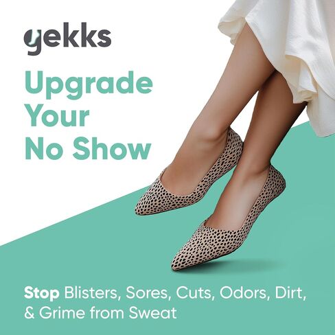 Gekks Women's No Show Non Slip Sock Liner Inserts for Loafers, Slip-Ons, Flats, Shoe Socks with Odor-Relief Silver Technology, Black/Nude, Medium (US: 7-8.5), Combo Pack of 4 in Saudi Arabia