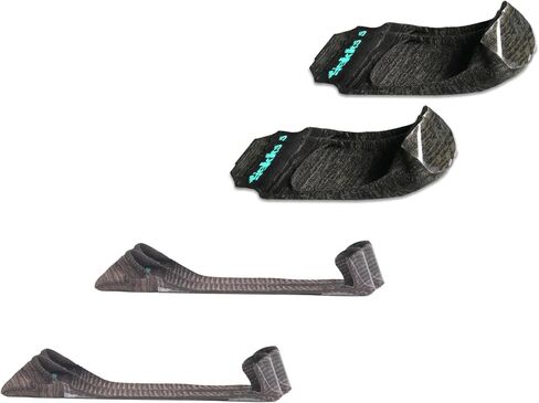 Gekks Women's No Show Non Slip Sock Liner Inserts for Loafers, Slip-Ons, Flats, Shoe Socks with Odor-Relief Silver Technology, Black/Nude, Medium (US: 7-8.5), Combo Pack of 4 in Saudi Arabia