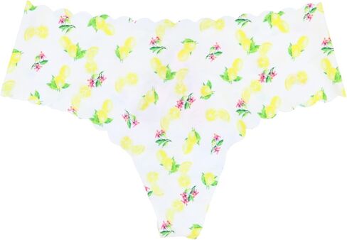 Victoria's Secret Panties No Show Scallop Edge Thong (White Lemons, L) in Saudi Arabia