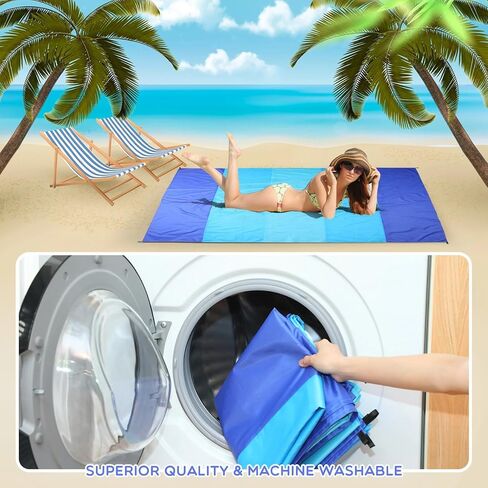 Weysat 10 Sets Beach Blankets Sandproof 78 x 82'' Bulk Large Waterproof Beach Mat for 1-6 Adults Oversized Sand Free Beach Blanket with Stakes Climbing Hook Storage Bag for Travel Camping (Multicolor) in Kuwait