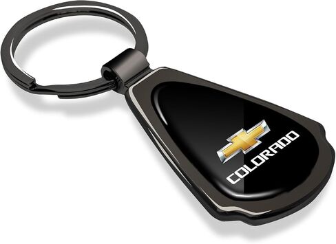 iPick Image for Chevrolet Colorado Black Dome Metal Teardrop Key Chain in Saudi Arabia