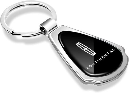 iPick Image for Lincoln Continental Black Dome Metal Teardrop Key Chain in Saudi Arabia