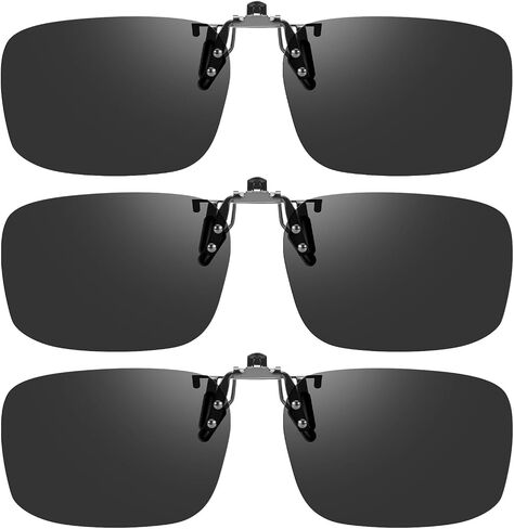 VIEWBETTER® Polarized Clip On Sunglasses Over Prescription Glasses for Men Women Flip Up Sun Glasses UV400 Protection in Kuwait