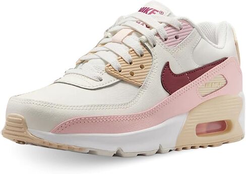 Nike Air Max 90 Big Kids' Shoes (HF6358-006, Phantom/Echo Pink/Sail/Dark Team Red) in Saudi Arabia
