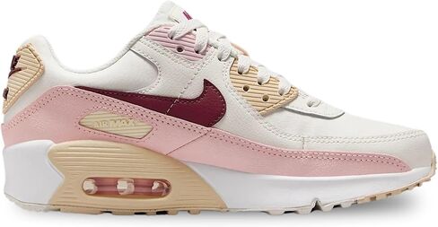 Nike Air Max 90 Big Kids' Shoes (HF6358-006, Phantom/Echo Pink/Sail/Dark Team Red) in Saudi Arabia