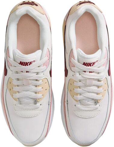 Nike Air Max 90 Big Kids' Shoes (HF6358-006, Phantom/Echo Pink/Sail/Dark Team Red) in Saudi Arabia