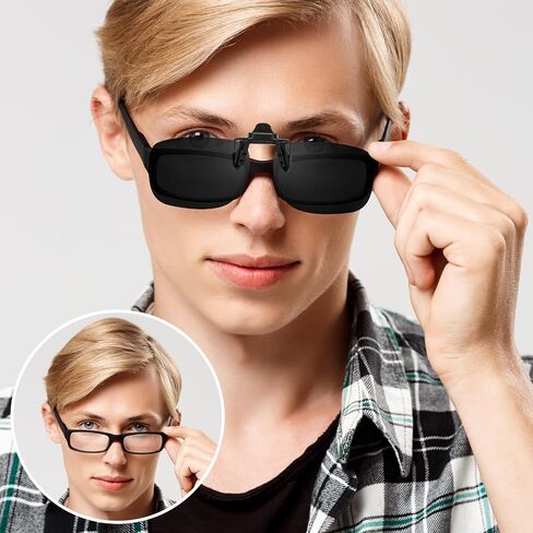 VIEWBETTER® Polarized Clip On Sunglasses Over Prescription Glasses for Men Women Flip Up Sun Glasses UV400 Protection in Kuwait