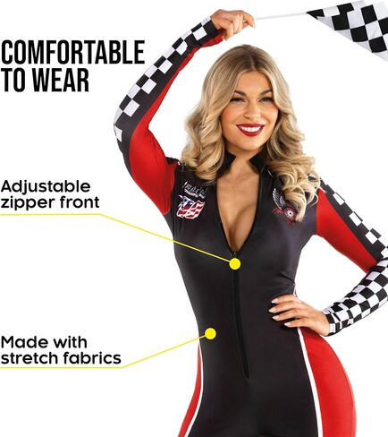 Morph Race Car Driver Costume Women Bodysuit Race Car Outfits for Women - Speed Racecar Driver Halloween Costumes For Womens in Saudi Arabia