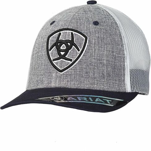 ARIAT Men's Embroidered Logo Charcoal Textured Trucker Cap in Saudi Arabia