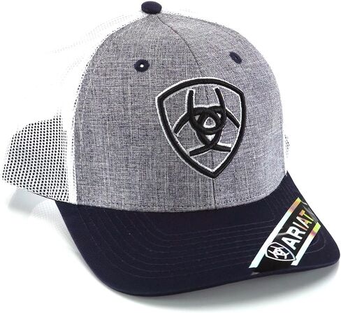 ARIAT Men's Embroidered Logo Charcoal Textured Trucker Cap in Saudi Arabia