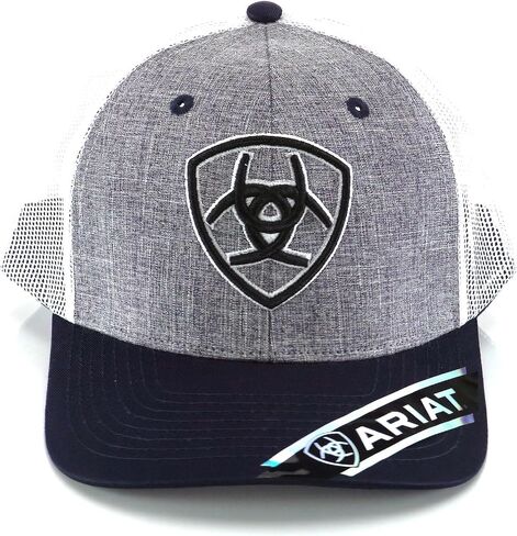 ARIAT Men's Embroidered Logo Charcoal Textured Trucker Cap in Saudi Arabia