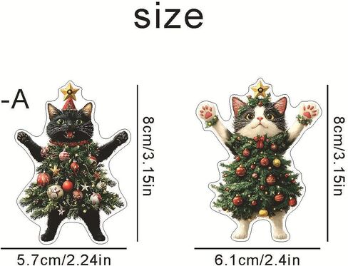 Christmas Cat in Christmas Tree Acrylic Hanging Ornament, Suitable for Keychain, Bag, Car Rearview Mirror Pendant, Used for Christmas Decoration, Adding Cute and Happy Atmosphere 2D Flat in Saudi Arabia