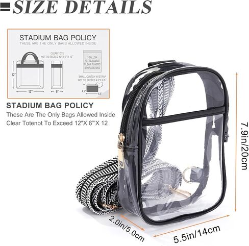 Clear Crossbody Bag for Stadium Events, Stadium Approved Clear Sling Bags for Game Day, Concerts in Kuwait