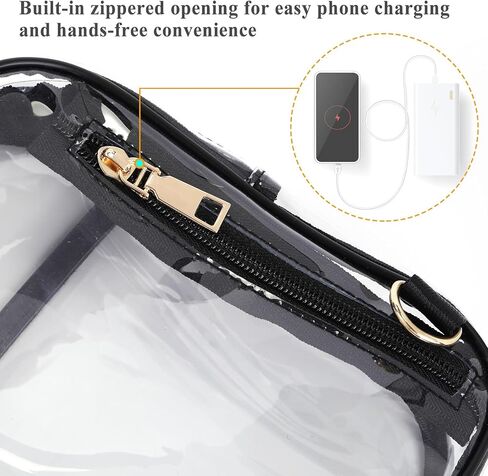 Clear Crossbody Bag for Stadium Events, Stadium Approved Clear Sling Bags for Game Day, Concerts in Kuwait