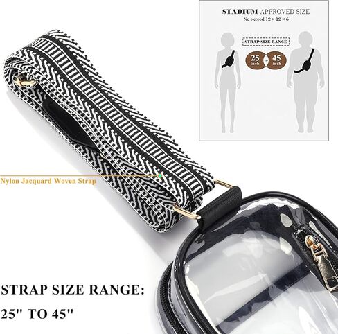 Clear Crossbody Bag for Stadium Events, Stadium Approved Clear Sling Bags for Game Day, Concerts in Kuwait