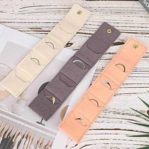 3 Pcs Mini Travel Jewelry Organizer Pouch for Women, Portable Jewelry Storage Bag for Earrings Rings (Brown, Beige, Black) in Saudi Arabia