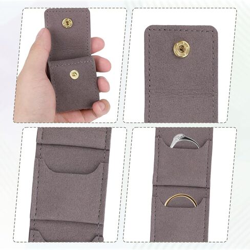 3 Pcs Mini Travel Jewelry Organizer Pouch for Women, Portable Jewelry Storage Bag for Earrings Rings (Brown, Beige, Black) in Saudi Arabia