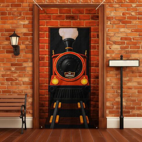 Halloween Door Cover Decorations Castle Entrance Door Cover 3D Medieval Theme Castle Backdrop Gothic Birthday Photo Background Banner for Halloween Vampire Party Decor Supplies, 78 x 36 Inch in Kuwait